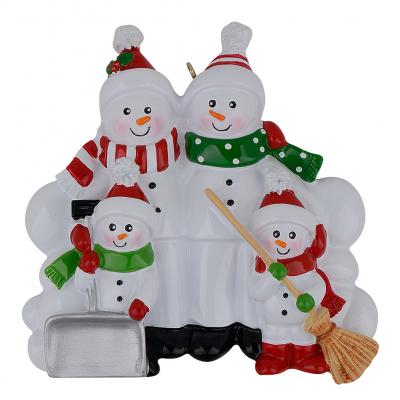 Sweeping Snowman Family of 4	