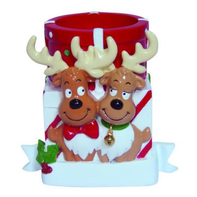 Reindeer Couple Candle Holder Small